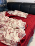 水星系列床上四件套紅色婚慶100支長(cháng)絨棉 全棉數碼印花被套新婚高級感床品 凱瑟琳 1.8m床單四件套【被套200×230】 曬單實(shí)拍圖