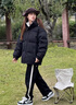 OEMG美式復(fù)古撞色羽絨上衣服男女冬季新款潮牌工裝連帽情侶裝百搭外套 黑色 XL 【建議135-150斤】 曬單實(shí)拍圖