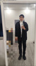gxmy中長(zhǎng)款風(fēng)衣男士休閑套裝秋冬季潮流一套痞帥氣搭配衣服男裝三件套 1591灰色外套白色毛衣套裝 XL 曬單實(shí)拍圖