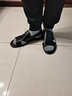 維納仕真牛皮涼鞋男夏季透氣沙灘鞋輕便防滑耐磨休閑鞋露趾男士兩用拖鞋子頭層牛皮軟底防滑透氣防臭軟皮涼鞋 黑色 默認(rèn)45 曬單實拍圖