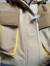 型曼日系潮流撞色多口袋工裝羽絨服男大碼冬季加厚保暖連帽羽絨外套男 卡其色 L （135-150斤） 曬單實拍圖