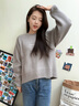 Calvin KleinJeans秋冬女士休閑通勤ck刺繡柔軟圓領(lǐng)內(nèi)搭針織衫毛衣J225376 PEE-鉛灰 S 曬單實(shí)拍圖