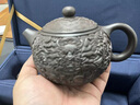 茗茶藝壺 宜興紫砂壺純全手工原礦黑金剛泥浮雕西施泡茶壺茶具套裝 黑金沙一壺四杯 曬單實(shí)拍圖