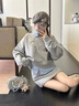 熒蒂學(xué)院風(fēng)穿搭一整套連衣裙春秋季2025新款小個(gè)子衛(wèi)衣女短裙兩套裝女 衛(wèi)衣+裙子+襯衫【三件套裝】 M 曬單實(shí)拍圖