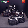 卡帝樂(lè)鱷魚(yú)（CARTELO）加絨老爹鞋女2025新款秋冬歐洲站矮子樂(lè)厚底鞋內(nèi)增高小個(gè)子運(yùn)動(dòng)鞋 黑色加絨 37 曬單實(shí)拍圖