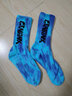 閃電潮牌（GENANX）襪子國潮新款街頭嘻哈扎染英文原創(chuàng  )高筒運動(dòng)長(cháng)襪男 藍色 曬單實(shí)拍圖