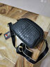 老人頭真皮單肩媽媽包包女爆款頭層牛皮輕奢斜挎馬鞍包女包38婦女節禮物 黑色 曬單實(shí)拍圖