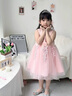 G.DUCKKIDS小黃鴨女童連衣裙春夏新款洋氣花童蓬蓬裙節日演出禮服兒童公主裙 A982粉色裙子+水鉆皇冠  110 【建議體重28-32斤穿】 曬單實(shí)拍圖