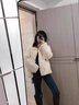 艾珠兒羊羔毛外套女裝秋冬季新款韓版寬松皮毛一體小香風(fēng)加絨加厚羊羔絨 乳白色 M 曬單實(shí)拍圖