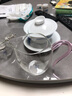 天福茗茶彼物雅趣玻璃茶海高硼硅玻璃帶柄分茶杯公道杯居家辦公功夫茶器 雅趣茶海（紫色）+如魚(yú)濾網(wǎng) 曬單實(shí)拍圖