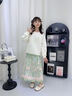 OVE2025新款春秋裝女童漢服新中式套裝大童秋冬連衣裙兒童國風(fēng)馬面裙 4907米色+4411綠色不加絨 140 140cm 曬單實(shí)拍圖