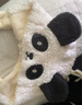 幼歌（YOUGE） 嬰兒羊羔絨卡通護耳帽兒童立體耳朵保暖加絨魔術(shù)貼帽子 米白熊貓 S 曬單實(shí)拍圖