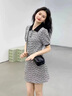 燕潯法式氣質(zhì)學(xué)院小香風(fēng)連衣裙女夏2024新款小個(gè)子收腰泡泡袖裙子 圖片色 L (建議110-125斤) 曬單實(shí)拍圖