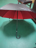 藝拓防身傘可拔出創(chuàng  )意個(gè)性直桿晴雨兩用黑膠遮陽(yáng)防曬長(cháng)柄棍棒拐杖傘 黑彎柄帶棍：黑紅傘 曬單實(shí)拍圖