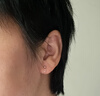 老銀匠s925銀耳圈通勤設計感簡(jiǎn)約時(shí)尚個(gè)性情人節禮物素銀銀珠銀耳飾女士 耳圈（中）一對裝/無(wú)證書(shū) 曬單實(shí)拍圖