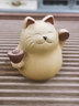 陶云尚宜興紫砂可愛(ài)招財貓茶寵擺件精品可養手工茶玩茶桌茶盤(pán)茶道小擺件 紫砂招財貓-段泥 曬單實(shí)拍圖