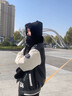 回力（Warrior）帽子圍巾一體秋冬季保暖毛絨加厚仿兔毛護(hù)耳帽子男士新款防寒圍脖 黑色【加厚保暖】 曬單實(shí)拍圖