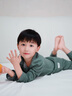 junejunior兒童保暖內(nèi)衣套裝圓領(lǐng)春秋季蠶絲羊毛秋衣秋褲打底居家睡衣 瑪瑙綠 120 （圓領(lǐng)） 曬單實(shí)拍圖