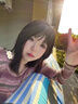 FSAT撞色條紋方領(lǐng)T恤女春季針織衫女長袖法式短款小款設(shè)計(jì)感上衣小眾 紫色 M 建議95-105斤穿 曬單實(shí)拍圖