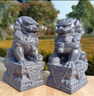 石獅子一對看門石雕石頭青石擺件小家用門前門口庭院墓前原石雕刻 正頭石獅子一對高20長10寬8 曬單實(shí)拍圖