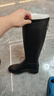 他她（TATA）時(shí)裝靴騎士靴女靴子大筒圍真皮長(cháng)筒靴加絨高靴冬7TG84DG4 黑色（絨里）-7TG84 39 曬單實(shí)拍圖