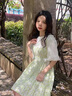 BMOI森系初戀裙娃娃領(lǐng)假兩件連衣裙日系小洋裝甜美公主裙夏日連衣裙女 郁金香印花假兩件連衣裙 S 【體重80-100斤】 曬單實(shí)拍圖