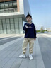 皮爾卡丹（pierre cardin）兒童裝男童春裝套裝3~14歲穿中大童洋氣春秋季男孩炸街運(yùn)動(dòng)衣服潮 藏青色 120 建議身高110cm左右 曬單實(shí)拍圖