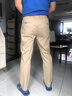 MULONG PRO男士休閑九分褲秋冬透氣水洗褲純棉修身高彈力直筒新款9分小腳褲 卡其色 九分褲 （夏季薄款） 32 曬單實(shí)拍圖