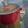 閃閃優(yōu)品 麥飯石色湯鍋不粘鍋蒸煮鍋蒸籠屜家用蒸鍋廚房煮面鍋煮粥鍋油炸 紅色湯鍋： 24cm 5.5L 曬單實(shí)拍圖