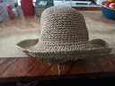 MISMEMO小沿草帽女夏天簡(jiǎn)約蝴蝶結休閑盆帽漁夫帽逛街出游鉤針遮陽(yáng)太陽(yáng)帽 淺咖色 曬單實(shí)拍圖