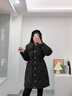 Olrain歐芮兒法式黑色羽絨服女冬季小香風(fēng)蝴蝶結翻領(lǐng)外套 黑色 S 曬單實(shí)拍圖