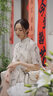 浮云堂「浮云堂.風(fēng)」落華.中式禪意改良印花連衣裙女25夏款高端禪意茶服 落英淡粉 M 曬單實(shí)拍圖