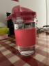 Glasslock耐热加厚玻璃杯钢化玻璃水杯进口杯子茶杯牛奶杯 红色(无提绳) 500ml 实拍图