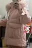 雪中飛秋冬新款時(shí)尚百搭女中長(cháng)款羽絨服狐貍毛領(lǐng)飄帶袖口女士連帽羽絨服 粉色 S 160/84A 曬單實(shí)拍圖