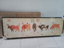 視覺(jué)星韓滉五牛圖客廳裝飾畫(huà)有框畫(huà)臥室書(shū)房中式風(fēng)格壁畫(huà)床頭掛畫(huà) 棕色L框 50*150cm 曬單實(shí)拍圖