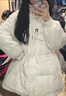 浪莎克萊因藍羽絨服女中長(cháng)款2023年新款冬裝寬松收腰小眾設計感厚外套 白色 S 適合80-135斤 曬單實(shí)拍圖