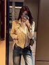 DXOT美式復(fù)古短款立領(lǐng)設(shè)計杏色外套女2025秋冬新款設(shè)計感機車夾克上衣 杏色 M 曬單實拍圖