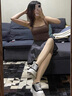Let's slim2600G防勾絲打底襪高腰美腿塑形加絨加厚女秋冬壓力絲襪連褲襪 2600G膚色 連腳 1雙 均碼 曬單實(shí)拍圖