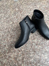 柯盾（KEDUN）英倫風(fēng)尖頭真皮短筒男靴秋冬新款商務(wù)高跟皮鞋加絨保暖切爾西靴 黑色（四季單鞋） 40 曬單實(shí)拍圖