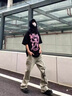 7家優(yōu)品美式高街vibe褲子黃泥顯瘦直筒牛仔褲男女款高腰彈力修身微喇褲 YCFS-821黃色 L 曬單實拍圖