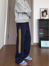 百鵲亭褲子男2025夏季潮牌寬松垂感美式三條杠休閑褲男直筒撞色運(yùn)動衛(wèi)褲 藏青色【升級款 高品質(zhì)】 2XL 曬單實拍圖