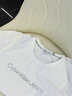 Calvin Klein Jeans夏季女士通勤經(jīng)典ck字母印花舒適微彈圓領(lǐng)短袖T恤J213892 YAF-月光白 S 曬單實拍圖