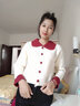 AEMAPE紅白撞色娃娃領(lǐng)針織衫女秋冬季2025新款甜美減齡加厚愛心扣子毛衣 圖片色 均碼 (80-135斤拍) 曬單實拍圖