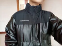 JEEP SPIRIT冬季羽絨服男加厚立領(lǐng)PU皮面外套潮流寬松保暖學(xué)生防寒面包服 黑色 M 80~115斤可穿 曬單實(shí)拍圖