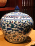 loyo景德鎮(zhèn)陶瓷器茶葉罐青花瓷儲(chǔ)物罐大號(hào)密封罐防潮茶餅罐帶蓋擺件 青花斗彩纏枝蓮西瓜罐（小號(hào)） 曬單實(shí)拍圖