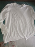 真維斯（Jeanswest） 日系t恤男長(cháng)袖春秋季純棉男士圓領(lǐng)打底衫休閑青少年寬松大碼體恤 白#ZS純色 XL 【面料升級220G】 曬單實(shí)拍圖