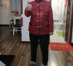 朗詩(shī)瀾 中老年人秋裝女外套60奶奶春裝老人衣服媽媽套裝70太太唐裝上衣 老O型紅色（上衣+褲子） 3XL(建議125-135) 曬單實(shí)拍圖