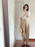 韓璐嬌（hanlujiao）休閑褲女裝套裝2024夏季新款搭配一整套小個(gè)子減齡時(shí)尚職業(yè)兩件裝 襯衫+褲子 M 曬單實(shí)拍圖