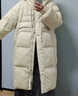 雪中飛（SNOWFLYING）羽絨服中長(cháng)款女士2025新款外穿氣質(zhì)淑女休閑加厚時(shí)尚冬季保暖外套 杏白色 S 155/80A （120斤以?xún)龋?曬單實(shí)拍圖