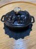 琺寶（staub）法國(guó)進(jìn)口琺瑯鑄鐵鍋平底雙耳煲湯鍋燉鍋烹飪鍋具小豬鍋電磁爐通用 小豬造型黑色 17cm 曬單實(shí)拍圖